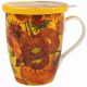 TEA MUG W/LID&INF SUNFLOWERS
