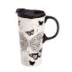 CERAM TRAVL CUP 17OZ BFLY KISS