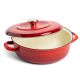 Merten & Storck German Enameled Iron, Round 4QT Casserole Braiser with Lid, Foundry Red