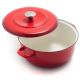 Merten & Storck German Enameled Iron, Round 5.3QT Dutch Oven Pot with Lid, Foundry Red