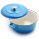 Merten & Storck German Enameled Iron, Round 5.3QT Dutch Oven Pot with Lid, Azure Blue