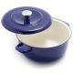 Merten & Storck German Enameled Iron, Round 5.3QT Dutch Oven Pot with Lid, Cobalt Blue